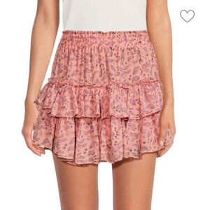 Floral Pink Ruffle Skirt